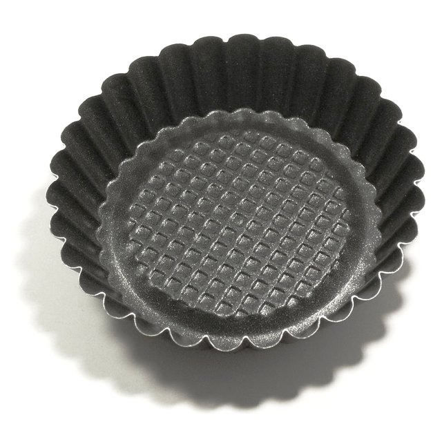 Obrázek produktu Forma hliníková kulatá s vlnitým okrajem pr.12cm,v.2,5cm černá TG