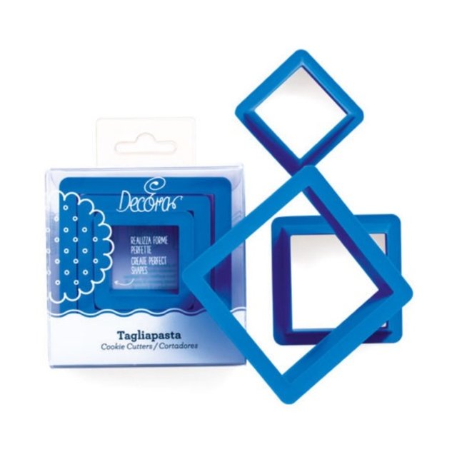 Obrázek produktu Sada vykrajovátek plast: ČTVEREC 3ks (1,5-3,5-5cm) Decora