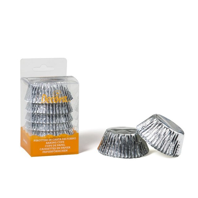 Obrázek produktu Košíčky na muffiny stříbrné pr.5cm v.3,2cm 60ks DECORA