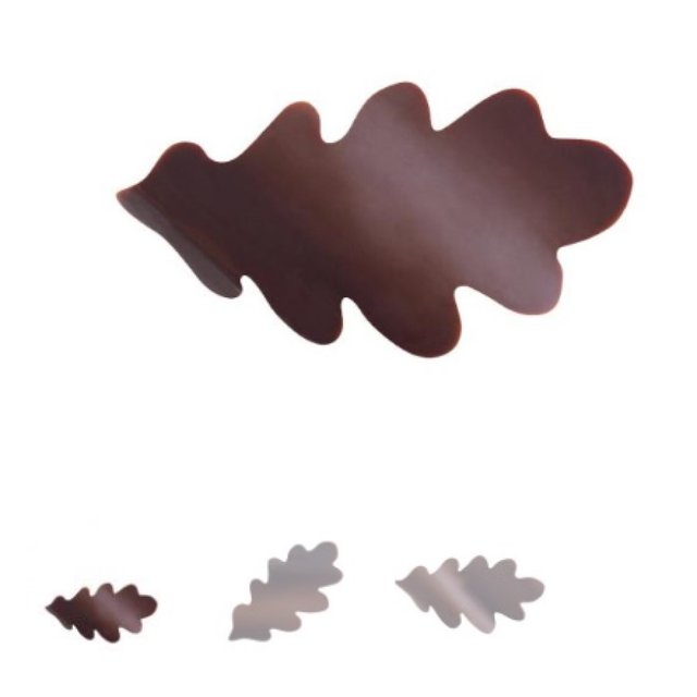 Obrázek produktu Čoko dekor lístky dubové tmavá čokoláda 3 tvary 98ks PCB