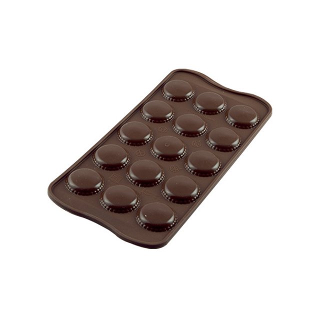 Obrázek produktu Forma silikon hnědá: PRALINKY MAKRONKY 15x3ml   pr.3cm v.0,7cm