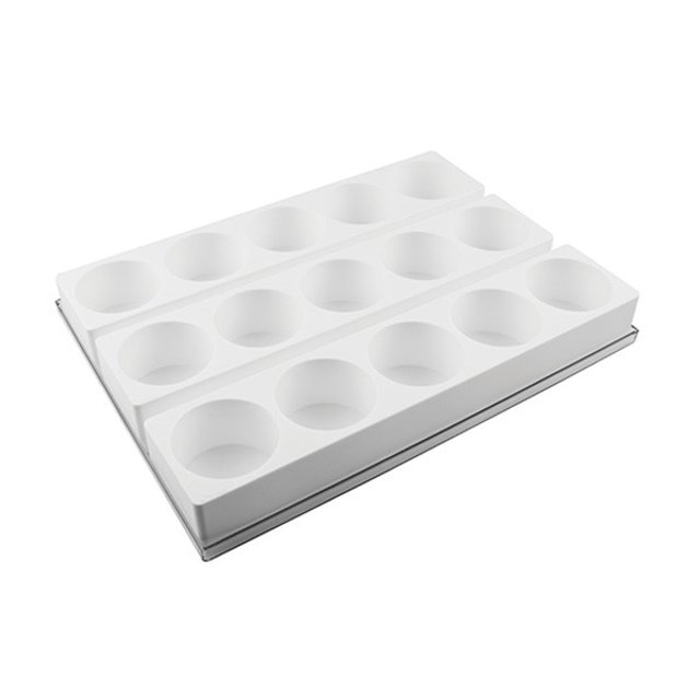 Obrázek produktu Forma silikon MULTIFLEX bílá - KOLEČKO pr.70mm v.45mm 170ml 15ks Silikomart