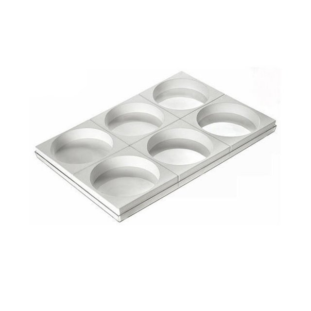 Obrázek produktu Forma silikon bílá: DORTOVÁ KULATÁ pr.180mm v.50mm 1266ml SADA 6ks Silikomart