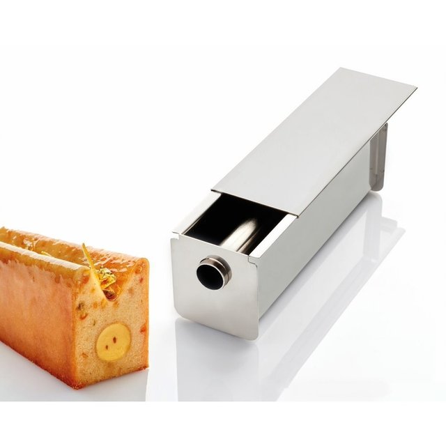 Obrázek produktu Forma TRAVELCAKE s otvorem nerez, SE ZÁŘEZEM 250x60mm v.80mm 960ml Martellato