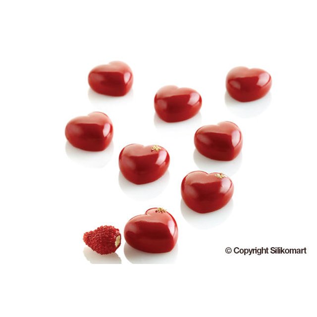 Obrázek produktu Forma silikon bílá: SRDCE 35x5ml   2,6x2,5cm v.1,3cm