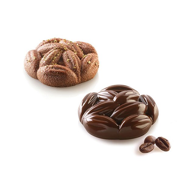 Obrázek produktu Forma silikon bílá COCOA 35 na vrchní dekoraci tartaletky (k ráfkům TARTE RING) SF309 Silikomart