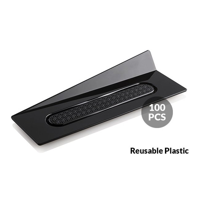 Obrázek produktu Podnos plast 14x4cm černý pod dezert (bal. 100 ks) Silikomart