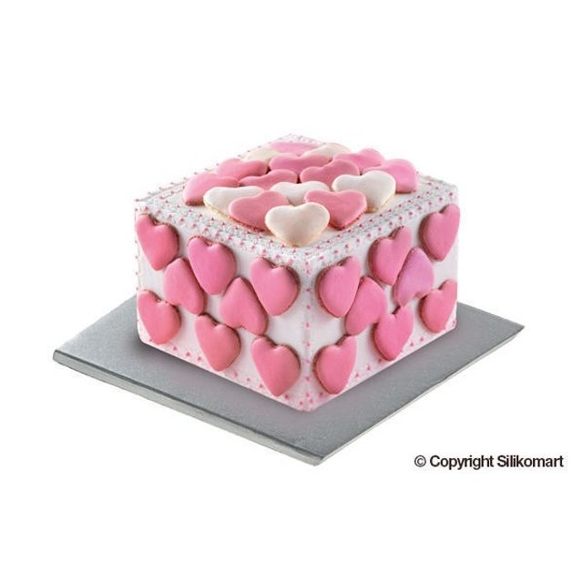 Obrázek produktu Podložka silná dortová 45x45cm v.1,2cm stříbrná Silikomart