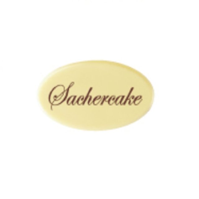 Obrázek produktu Dekor nápis SACHERCAKE ovál 39x23mm 390ks PCB