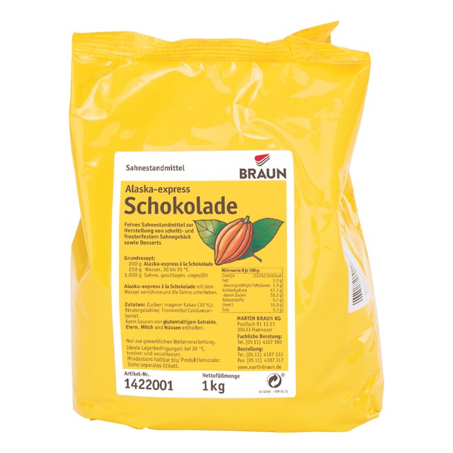 Obrázek produktu Alaska-e SCHOKOLADE (ztužovač čokoláda) 5x1kg BRAUN