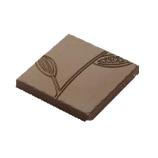 Obrázek produktu Forma na pralinky TABULKA ČTVEREC LÍSTKY 3,4x3,4cm v.0,4cm 5g 18 ks