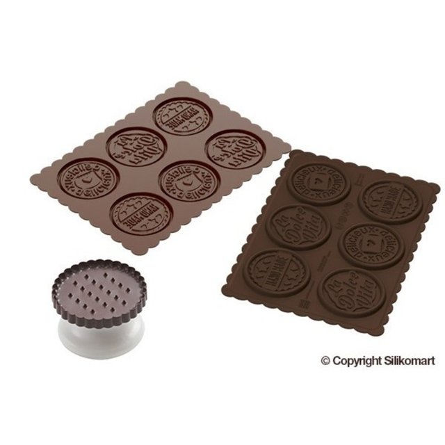 Obrázek produktu Forma silikon hnědá + vykrajovátko: SUŠENKY COOKIES DOLCE VITA