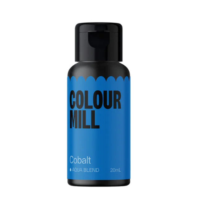 Obrázek produktu Barva tekutá na vodní bázi - modrá (cobalt) 20 ml - černá lahvička Colour Mill
