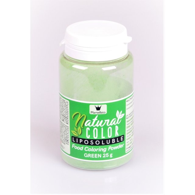 Obrázek produktu Barva v prášku rozpustná v tucích ZELENÁ přírodní 25g Martellato