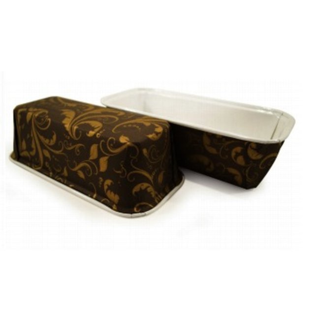 Obrázek produktu Forma papírová na pečení- vanička hnědá s ornamentem 158x54x50mm 60ks