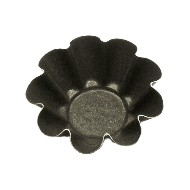 Obrázek produktu Forma hliníková kulatá s vlnitým okrajem pr.6,5cm,v.2cm černá TG