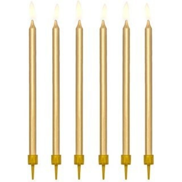 Obrázek produktu Dortové svíčky - zlaté 12,5cm 12ks SA