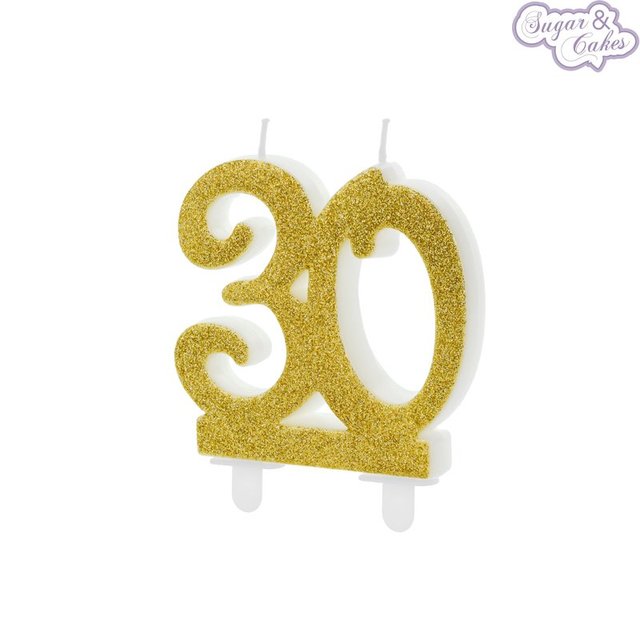 Obrázek produktu Dortová svíčka - číslo zlaté 30 SA