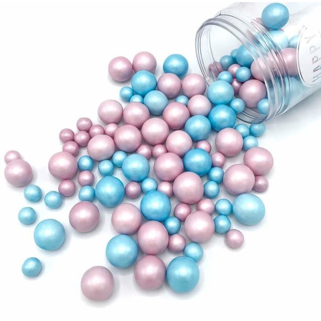 Obrázek produktu Dekorace čokoládové GIRL OR BOY (kuličky růžové a modré) 500g Happy Sprinkles