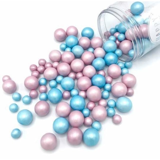 Obrázek produktu Dekorace čokoládové GIRL OR BOY (kuličky růžové a modré) 130g Happy Sprinkles