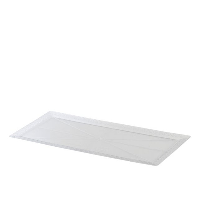 Obrázek produktu Podnos plast 14,5x25cm čirý hladký okraj PRESTIGE (krt.130ks) Erremme