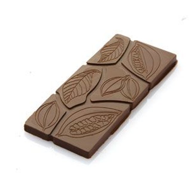 Obrázek produktu Forma na pralinky TABULKA KAKAOVÉ BOBY 11,8x5cm v.0,5cm 30g 6ks