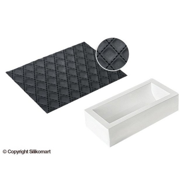 Obrázek produktu Forma silikon bílá: KMEN+ plát se vzorem Matelasse Silikomart