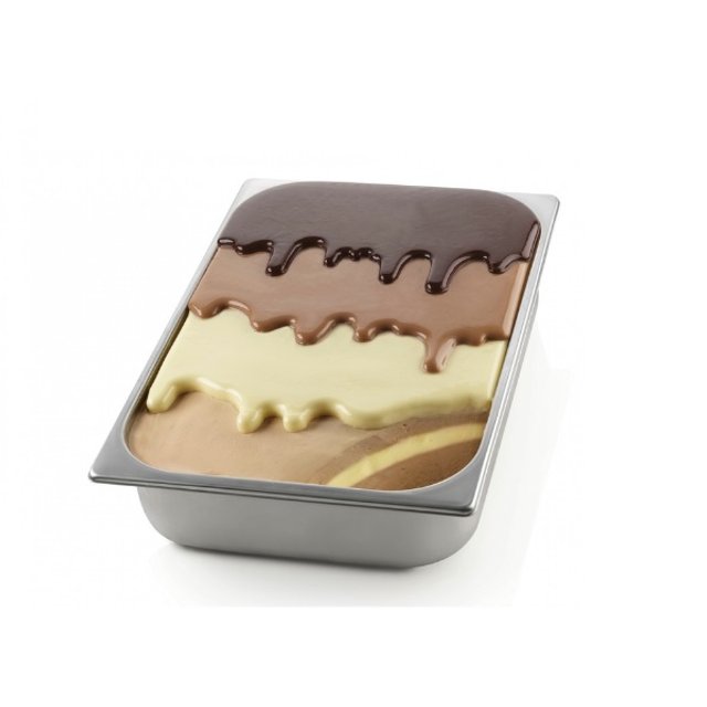 Obrázek produktu Forma silikon bílá: KIT CHOCO GEL-dekorace zmrzlinové vany(forma+vklad)