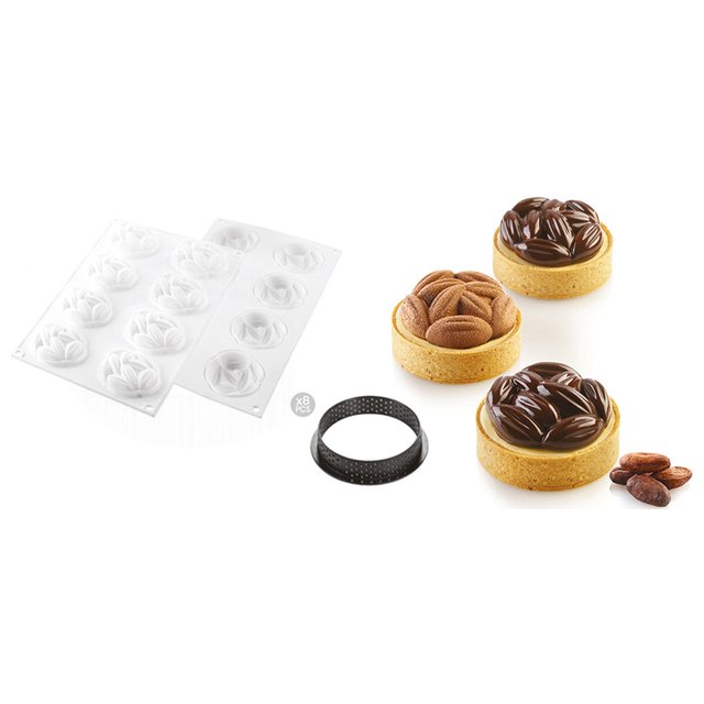 Obrázek produktu Forma silikon bílá + ráfky: Kit Tarte Ring Cocoa pr.70 mm   8x36ml