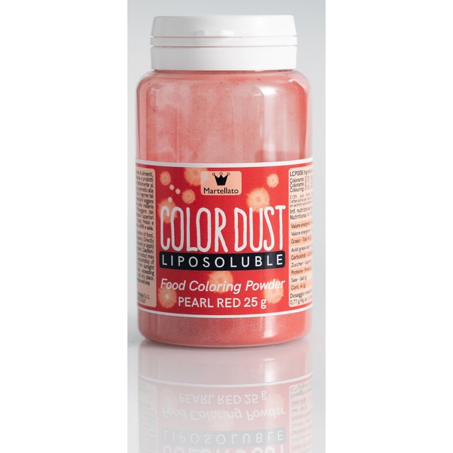 Obrázek produktu Barva v prášku rozpustná v tucích ČERVENÁ RUBÍNOVÁ PERLEŤ (RUBY) 25g bez AZO Martellato