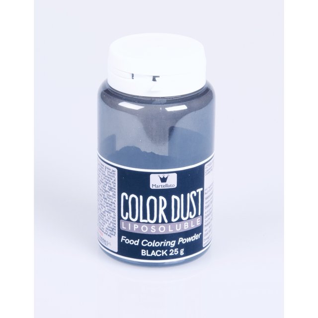 Obrázek produktu Barva v prášku rozpustná v tucích ČERNÁ 25 g Martellato