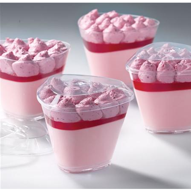 Obrázek produktu Kelímek plast 175 ml tříhranný čirý MLSET bal.100ks /krt.6 bal Martellato