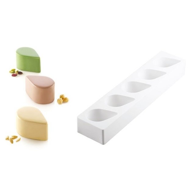 Obrázek produktu Forma silikon bílá: KAPKA 125ml   80x51mm v.45mm 5ks