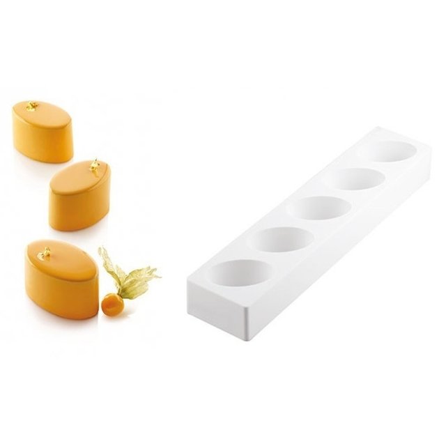 Obrázek produktu Forma silikon bílá: OVÁL 125ml 76x47mm v.45mm 5ks