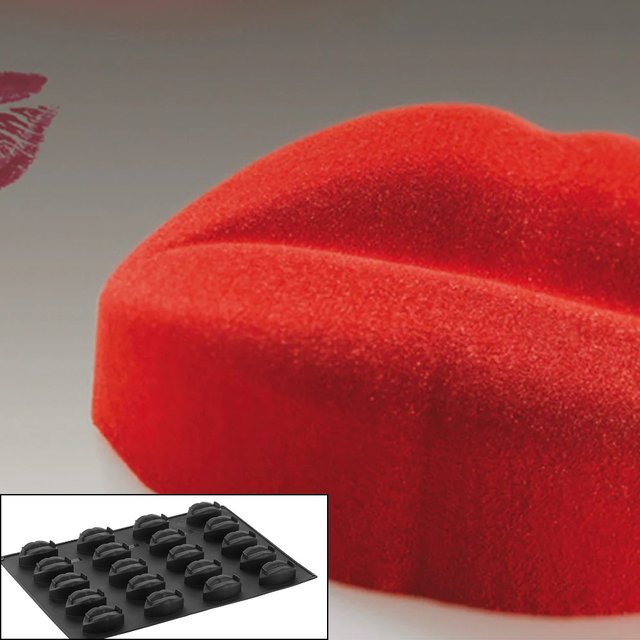 Obrázek produktu Forma silikon černá: RTY - Bocca 60x40cm 20x105ml 9,3x5,9x3,6cm PAVONI