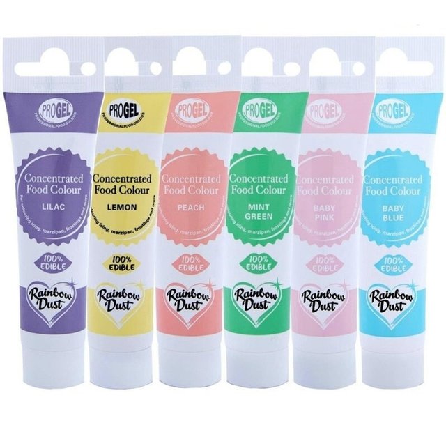 Obrázek produktu PROGEL barvy gelové PASTELOVÉ MULTIPACK 6x25g (růžová, modrá, mátová, broskvová, citronová, lila)