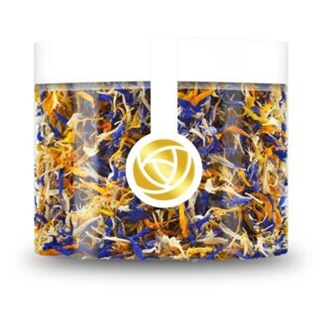 Obrázek produktu ROSIE ROSE - SUŠENÉ KVĚTY LÍSTKY mix žlutá, modrá, bílá  TROPICAL MIX 6g SA