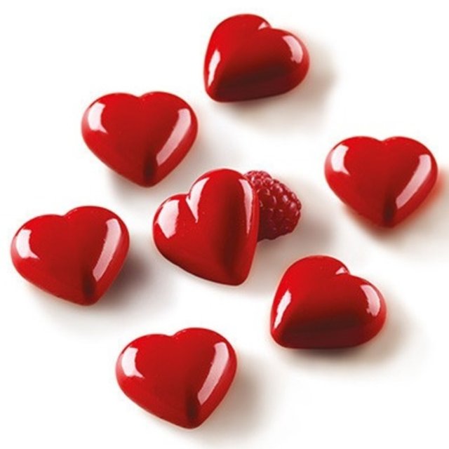 Obrázek produktu Forma silikon hnědá: PRALINKY SRDCE 12x8ml