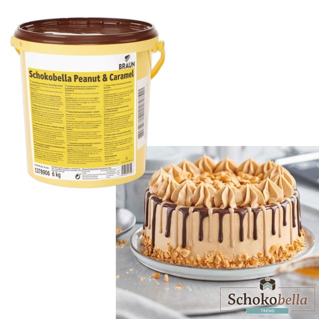 Obrázek produktu Schokobella náplň a poleva arašídy a karamel PEANUT & CARAMEL 6kg BRAUN
