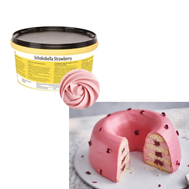 Obrázek produktu Schokobella náplň a poleva jahoda STRAWBERRY 3kg Braun