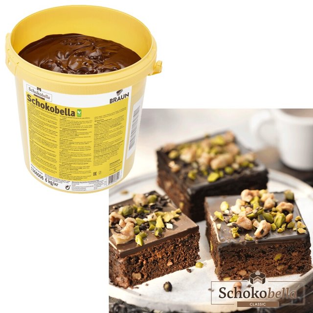 Obrázek produktu Schokobella náplň a poleva tmavá 6kg BRAUN