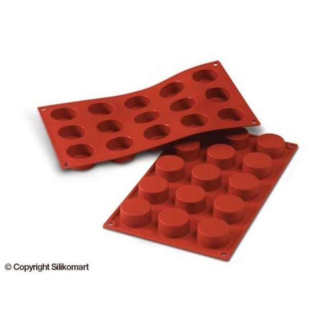 Obrázek produktu Forma silikon terakota: KOLEČKA 15x30ml   pr.4cm v.2cm Silikomart