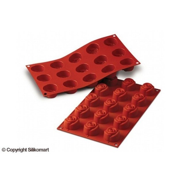 Obrázek produktu Forma silikon terakota - RŮŽE pr.44mm v.27mm 23ml 15ks Silikomart