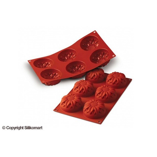 Obrázek produktu Forma silikon terakota - SLUNEČNICE 6x115ml pr.7,6cm v.4cm Silikomart
