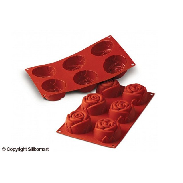 Obrázek produktu Forma silikon terakota: RŮŽE 6x115ml   pr.7,6cm v.4cm