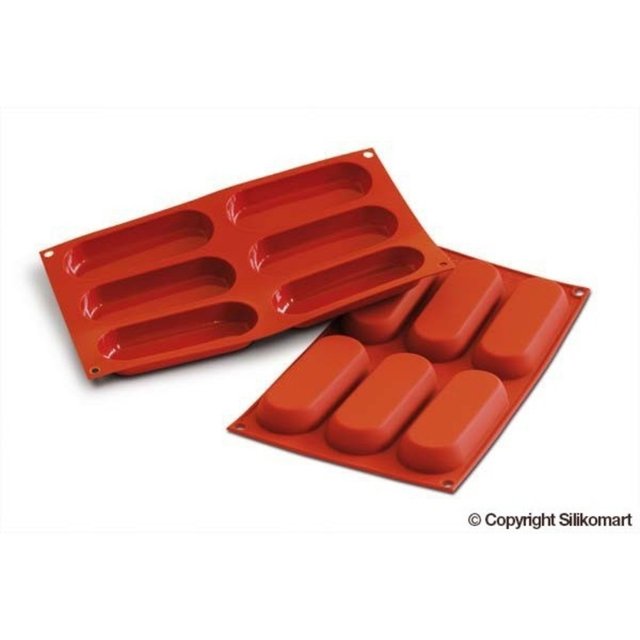 Obrázek produktu Forma silikon terakota: CUKRÁŘSKÝ PIŠKOT 127x47mm v.17mm 83ml 6ks Silikomart