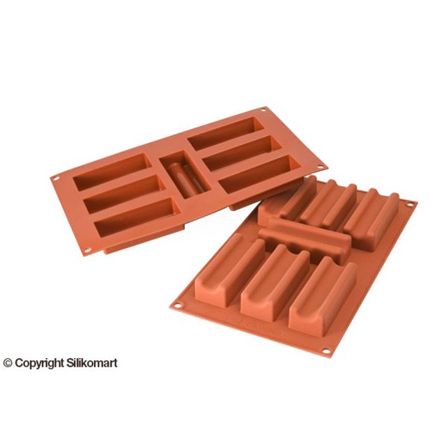 Obrázek produktu Forma silikon terakota: KVÁDR S DRÁŽKOU 7x68ml   9,5x3,5cm v.2,5cm