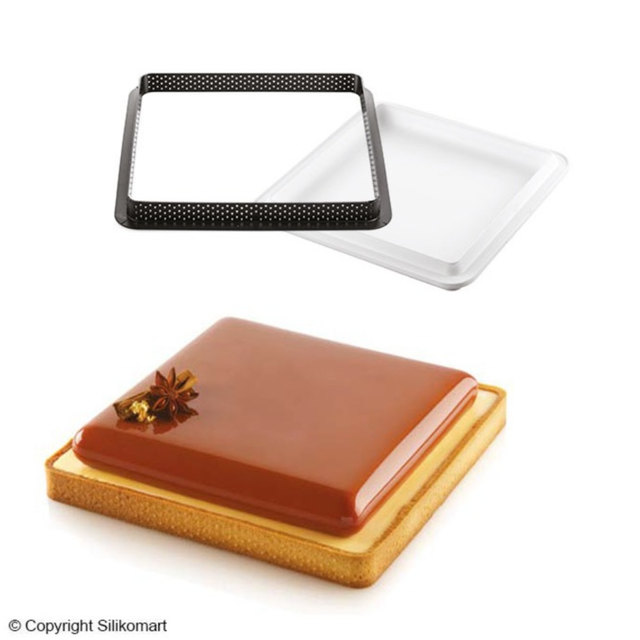 Obrázek produktu Forma silikon bílá + ráfek: Kit Tarte Ring Square 200x200mm   560ml