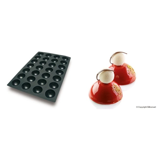 Obrázek produktu Forma silikon černá: POLOKOULE pr.70mm v.35mm 90ml Silikomart