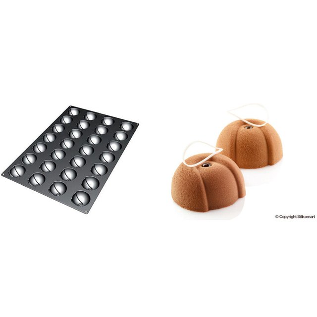 Obrázek produktu Forma silikon černá: POLOKOULE pr.7cm v.3,7cm 28x100ml Silikomart